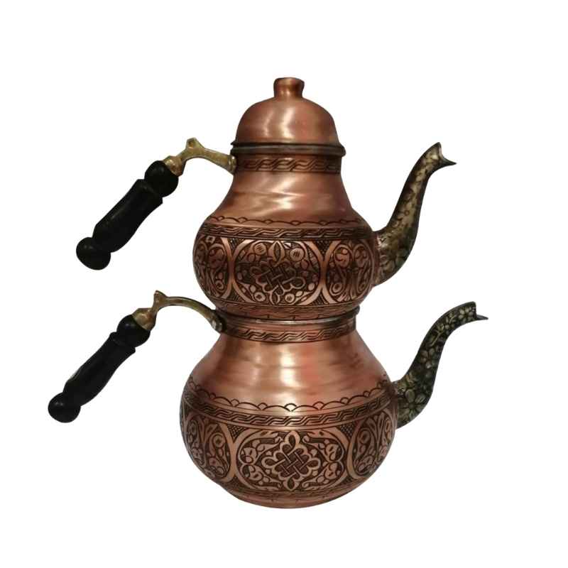 Anka ANK.İBÇ-68  1,5 + 2 Litre İşlemeli Bakır Çaydanlık